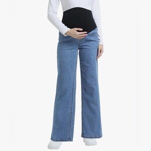 Women’s Maternity Jeans Straight Legs Relaxed Fit, Pregnancy Denim Pants